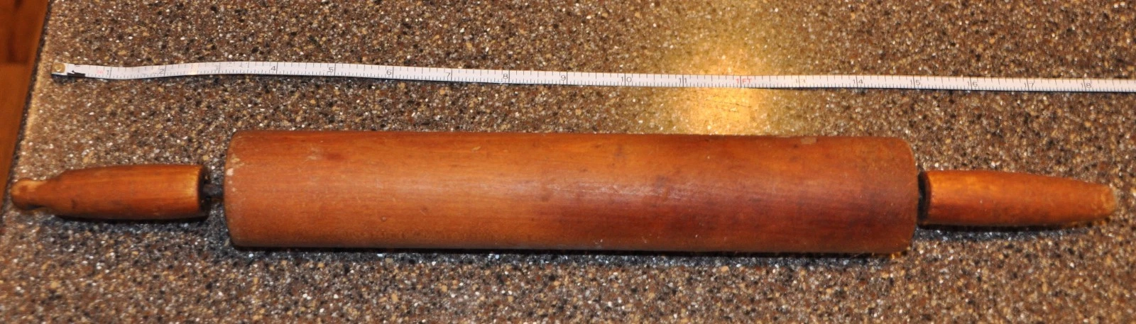 Vintage Wooden Rolling Pin, Solid Wood, 18 inches