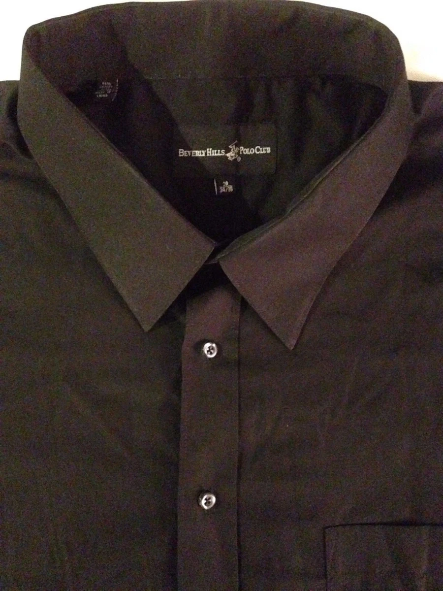 Beverly Hills Polo Club Men s 20 Black Button down Dress shirt W Pocket