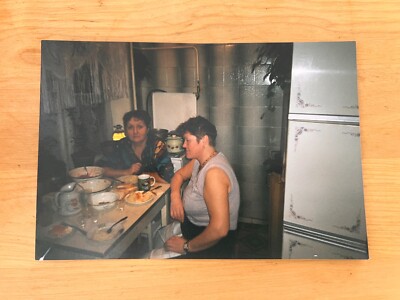 1990s Feast Alcohol Drunk people Woman Soviet people Vintage photo
