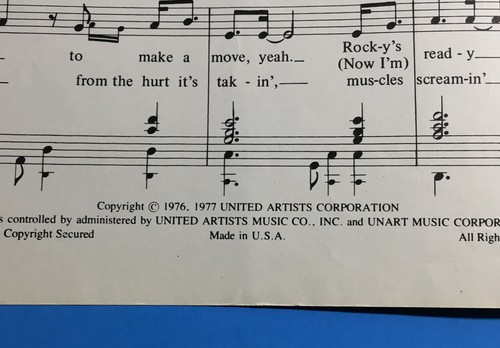 Theme From Rocky Sheet Music Gonna Fly Now Carol Connors Voice Guitar Solo - Picture 4 of 4