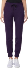 32 DEGREES Womens Tech Fleece Joggers (Purple-Ht Blkbry Cordl, Small) NWT