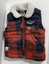 boys rock Red Plaid puffer vest 12m