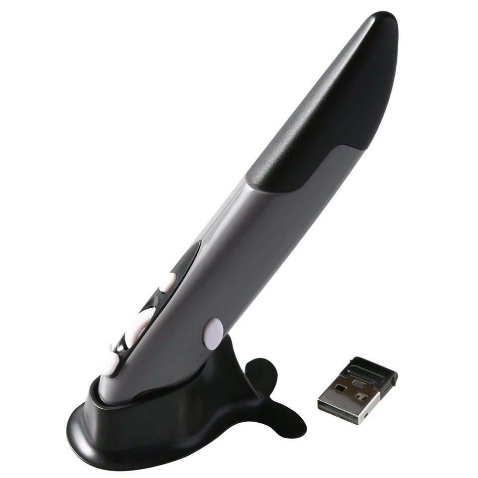 Wireless Pen Mouse 2.4GHZ USB Optical Pen Mouse Handwriting Mini Mice for Laptop - Image 2 of 4