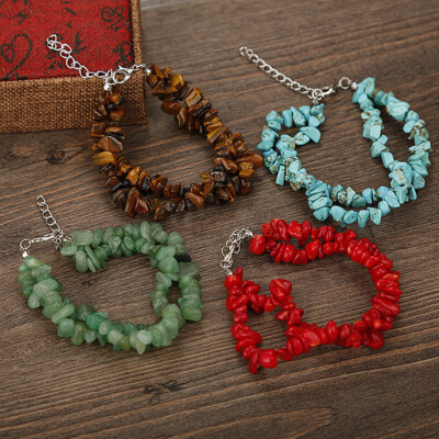 10pcs 7 Chakra Healing Balance Crystal Natural Stone Gravel Bracelet Lava Yoga