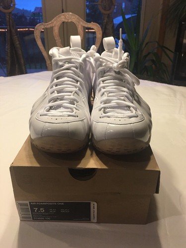 silver and white foamposites