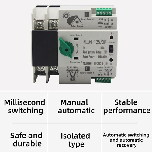 Changeover Switch 230V Automatic Generator Transfer Switch Dual Power