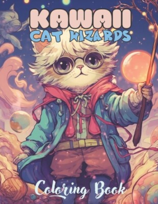 Griffin - Kawaii Wizard Cat Coloring Book  Adorable cat learning magic - X555z