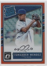 2017 Panini Donruss Optic Orange Prizm 25/99 Yohander Mendez #RRS-YO Auto 8d2