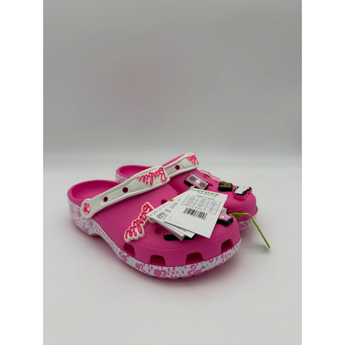 CROCS - NWT Pink Papaya Marbled Sandal Slides + Jibbetz 9 Sandália Crocs Marbled Cutie Clog Papaya Multi - Infantil  main image 2