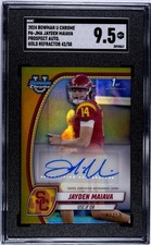 2024 Bowman University Chrome Jayden Maiava Gold Refractor Auto SGC 9.5