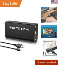 New PS2 to HDMI Converter Adapter, Video Converter with 3.5mm Audio Output fo...