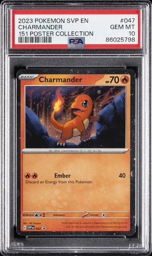2023 POKEMON SVP EN-SV BLACK STAR PROMO 151 POSTER COLL #047 CHARMANDER PSA 10
