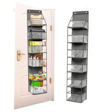 6-Shelf Over The Door Hanging Storage Closet Organizer Grey 