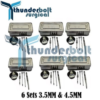 6 Sets HRT Trocar 3.5 mm & 4.5mm Hormone Replacement Pellet Insertion Kit