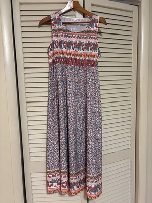 No Name Brand Women s M Maxi Dress Floral Sleeveless Lightweight Romantic
