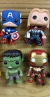 Funko Pop! Marvel Lot Captain America Hulk Iron Man Thor Bobble Head