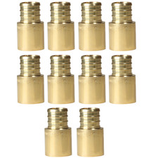 10 Pack XFITTING 3/4" Pex B X 3/4" Male Sweat Adapters Brass Crimp Fittings