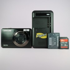 Samsung Digital Camera PL50 10.2MP Black Tested Full Working Set