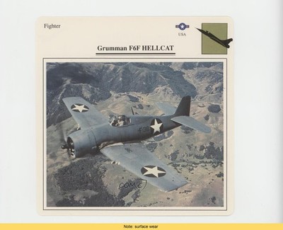 1990 Edito-Service Warplanes Grumman F6F HELLCAT #D107510 READ 00jz