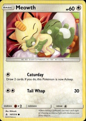 Meowth Common SM10 SM - Unbroken Bonds 147/214