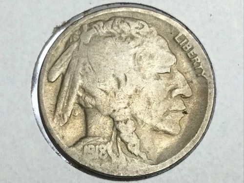 1918-S Buffalo Nickel in very good