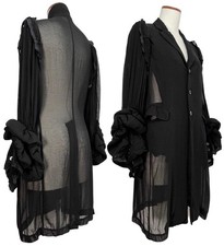 ARCHIVE AD2018 COMME des GARCONS Flower Bud Frill Sleeve Long Jacket Black XS