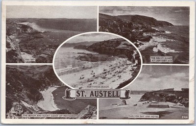St Austell Cornwall Strände antike Postkarte England