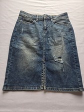 Vintage Gap Jeans Skirt Womens 2/26 Blue Denim Front Slit Knee Length Y2K