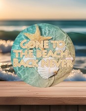 Ocean Beach 10 inch Metal Round Sign FREE shipping CHOICE Gifts