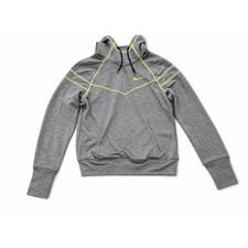 Nike Womens Dri-FIT Gray Neon Yellow Hoodie with Thumbholes Size Medium