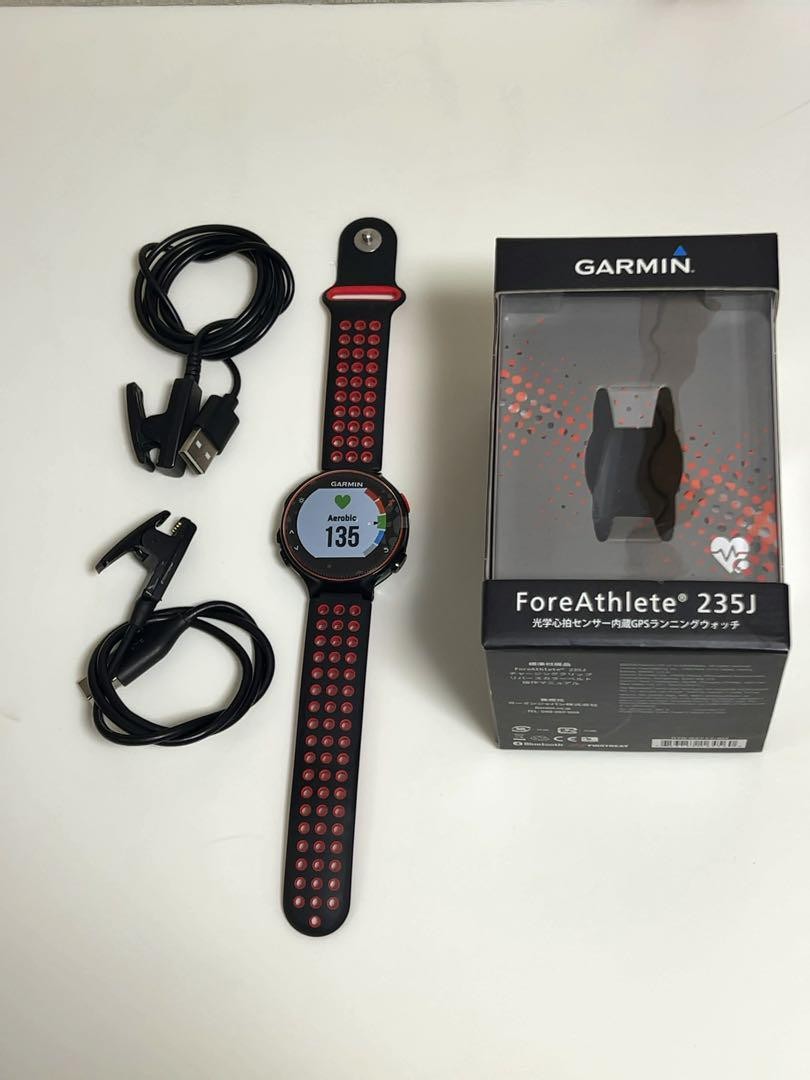 Garmin Forerunner 235J GPS Running Watch with Screen Film Used Accessories  