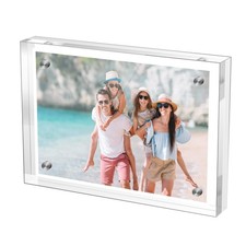 Small 2.5 3.5 Inches Acrylic Wallet Size Picture Frame,Clear Magnetic Picture...
