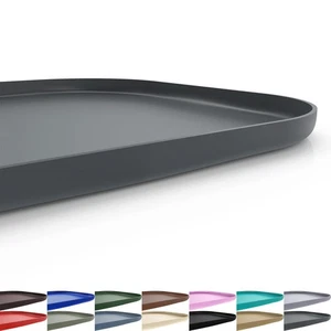 Tapis d'alimentation pour animaux de compagnie en silicone Élevé Edge Alimentation Plateau d'eau Gris foncé 22x14x0.8 pouce