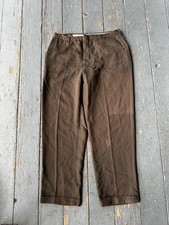 Vintage 60s Pleated Days Gaberdine Trousers Men  s 30x28 Talon Zipper Brown