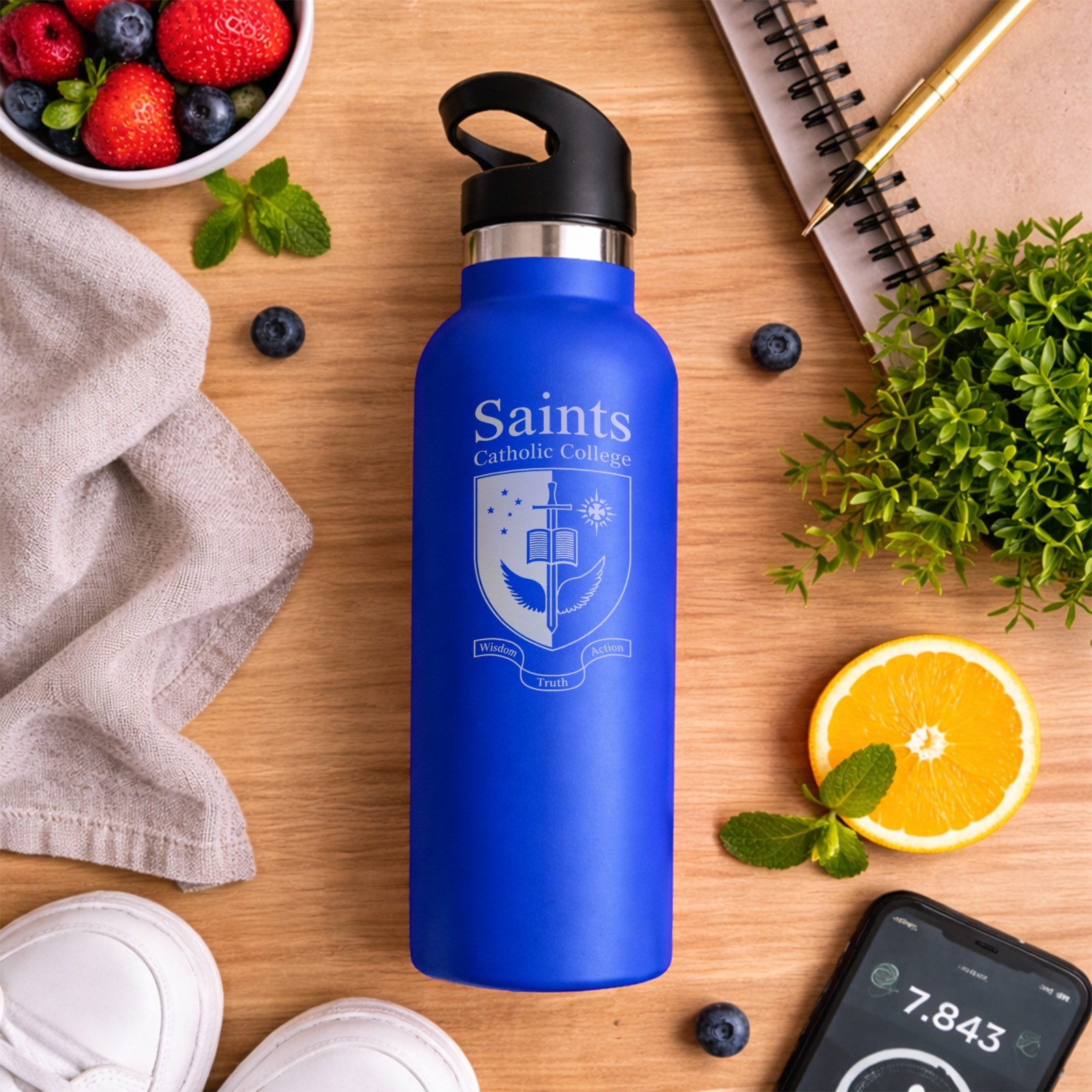16oz Stainless Steel Insulated Water Bottle with Straw Lid Leakproof Travel Gym