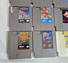 NES Game Lot of 23 NINTENDO Entertainment System Link, Double Dragon, Bart, Blob