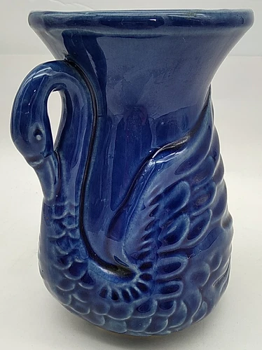 Shawnee Swan Vase Planter 806 USA RARE BLUE Glaze Vtg MC Mid Century MCM Pottery