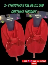 2-RED DEVIL DOG HALLOWEEN EVIL  DOG COSTUMES HOODIE XXL DOG COATS DOG SWEATER