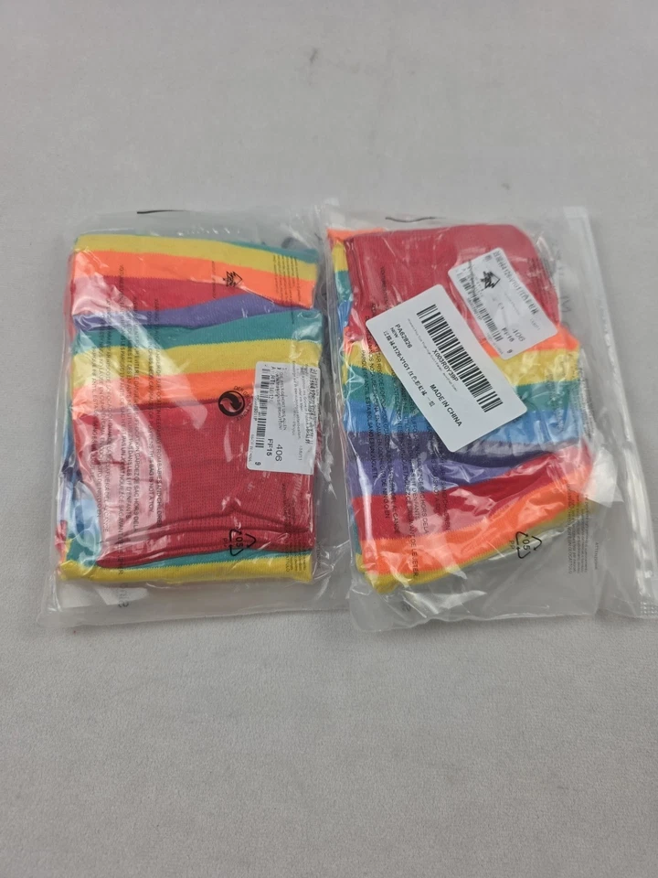 Juego de 2 calcetines arco iris talla grande hasta el muslo sobre la rodilla Foto 4 de 4