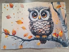 Platzdeckchen Leinen Motiv Eulen
