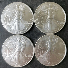 Lot of Four 2024 $1 American Silver Eagle Dollars