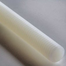 Zoro Select 3800632Tr-4Ft Fully Threaded Rod, 6-32, 4 Ft, Nylon, 6/6, Plain,