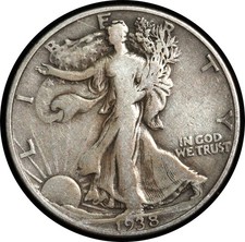 1938-D Walking Liberty Half Dollar Very Fine