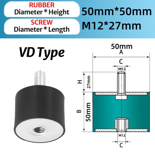 Rubber Mount Car Boat Bobbin Anti Vibration M3 M4 M5 M6 M8 - M20 Cylindrical / B - Picture 69 of 99