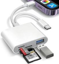 SD Card Reader for Iphone Ipad, USB-C  Lightening Dual Port Memory Card Reader,