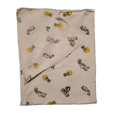 Vintage BABY LOONEY TUNES Receiving Blanket 100 Cotton USA 27" X 34" Swaddle