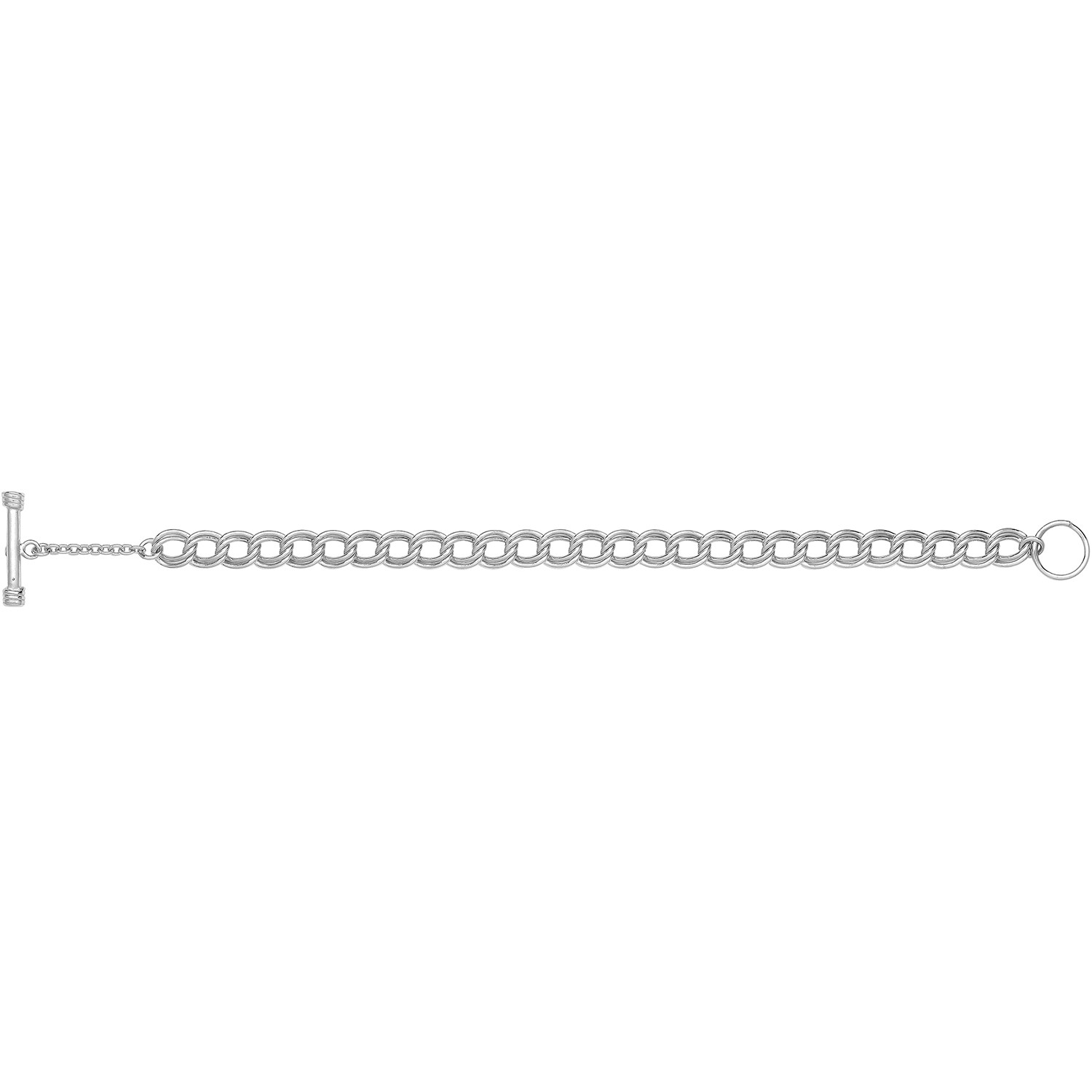 Bracelet en argent 925 rhodié pour femme | Éclat durable de 19cm