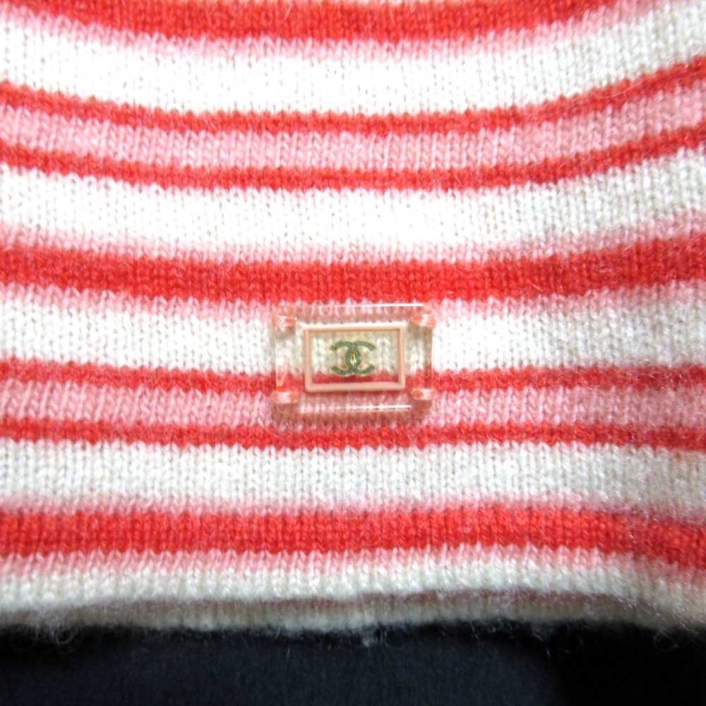 CHANEL Coco Mark Plate Border Pattern Cashmere Sh… - image 4