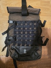 Chrome Roll-Top Cycling Backpack Black/Brown Adjustable Strap Buckle Closure