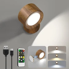 LED Wall Lights, Wall Sconces with Remote Rechargeable Battery Operated, 3 Co...